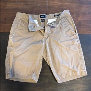 RVCA Men's Light Brown Flat Front Shorts